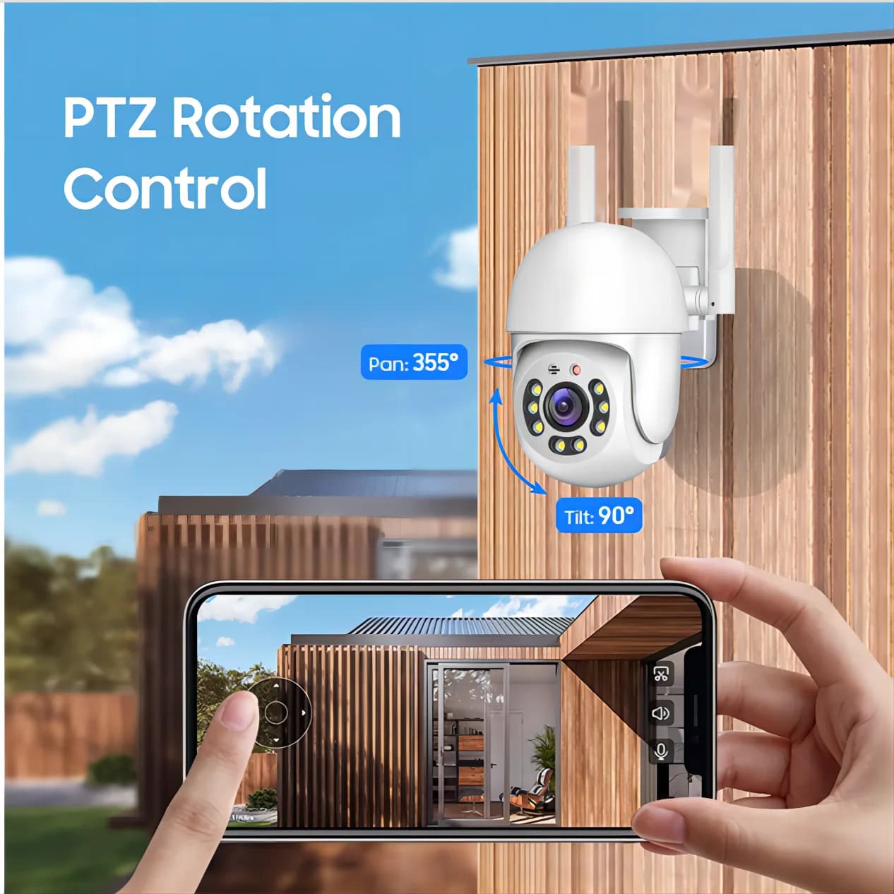 Caméra surveillance extérieure PTZ WIFI 4MP Tuya étanche IP66 5G double bande vidéo sécurité maison jardin