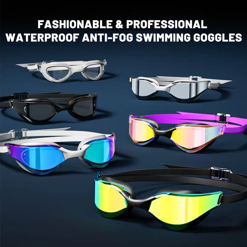 Lunettes de natation professionnelles adulte avec pince-nez bouchons d'oreilles et bonnet - HD étanches