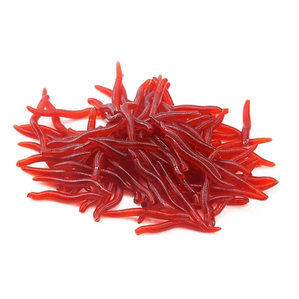 Leurre souple pêche appât ver de terre réaliste 100 pièces odeur attractive pour carnassiers truite brochet