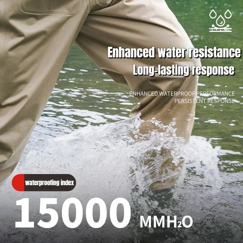 Combinaison de waders respirants avec bottes intégrées pour la pêche en rivière homme - Ensemble étanche