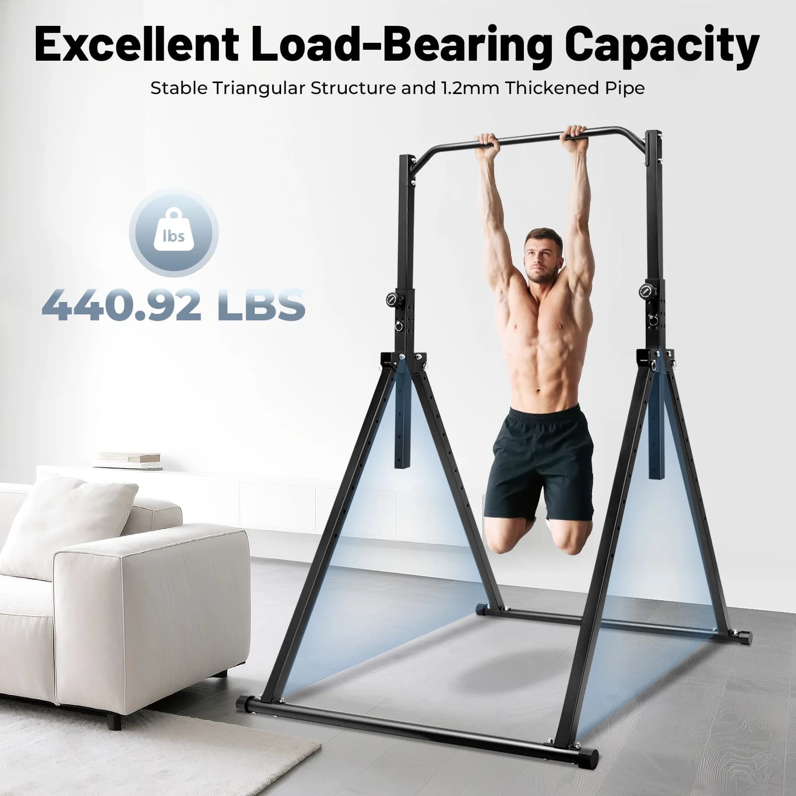 Tour de puissance triangulaire pliable - Station traction multifonction ajustable - Équipement fitness pêche