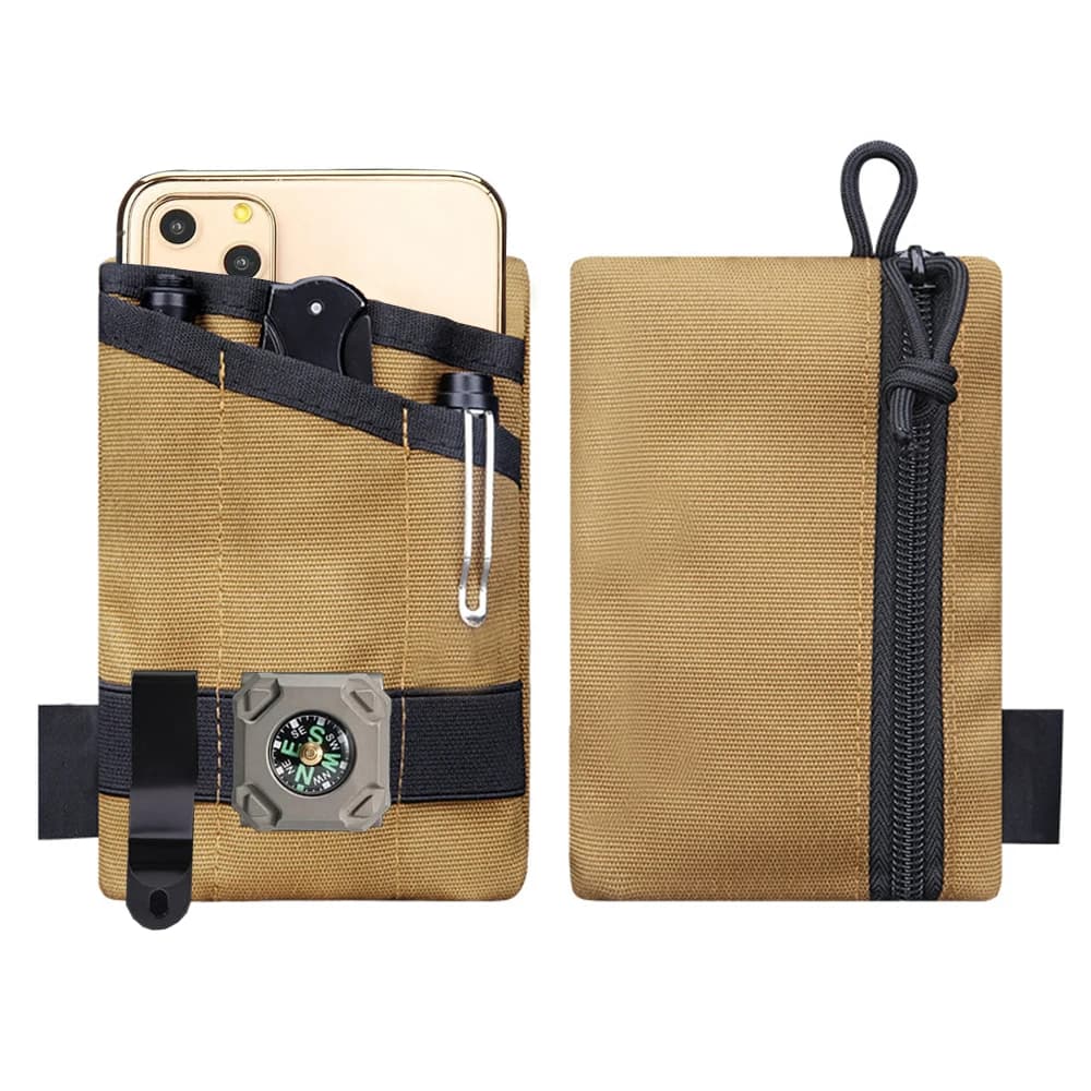 Organisateur de poche mini EDC - Pochette tactique pour couteau lampe et matériel pêche compact