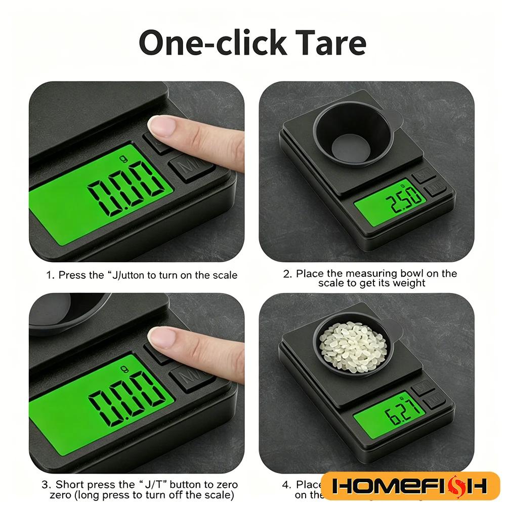 Mini balance pêche précise 500g/0.01g - Balance digitale portable pour appâts et plombs