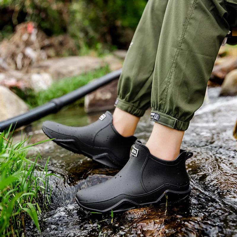 Bottes cheville homme pêche extérieur cuisine chaussures eau imperméables antidérapantes