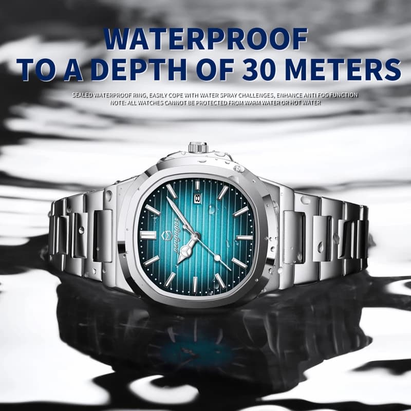 Montre militaire homme luxe 2026 PAAZOMU étanche lumineuse avec date et jour, boîtier acier inoxydable quartz + boîte