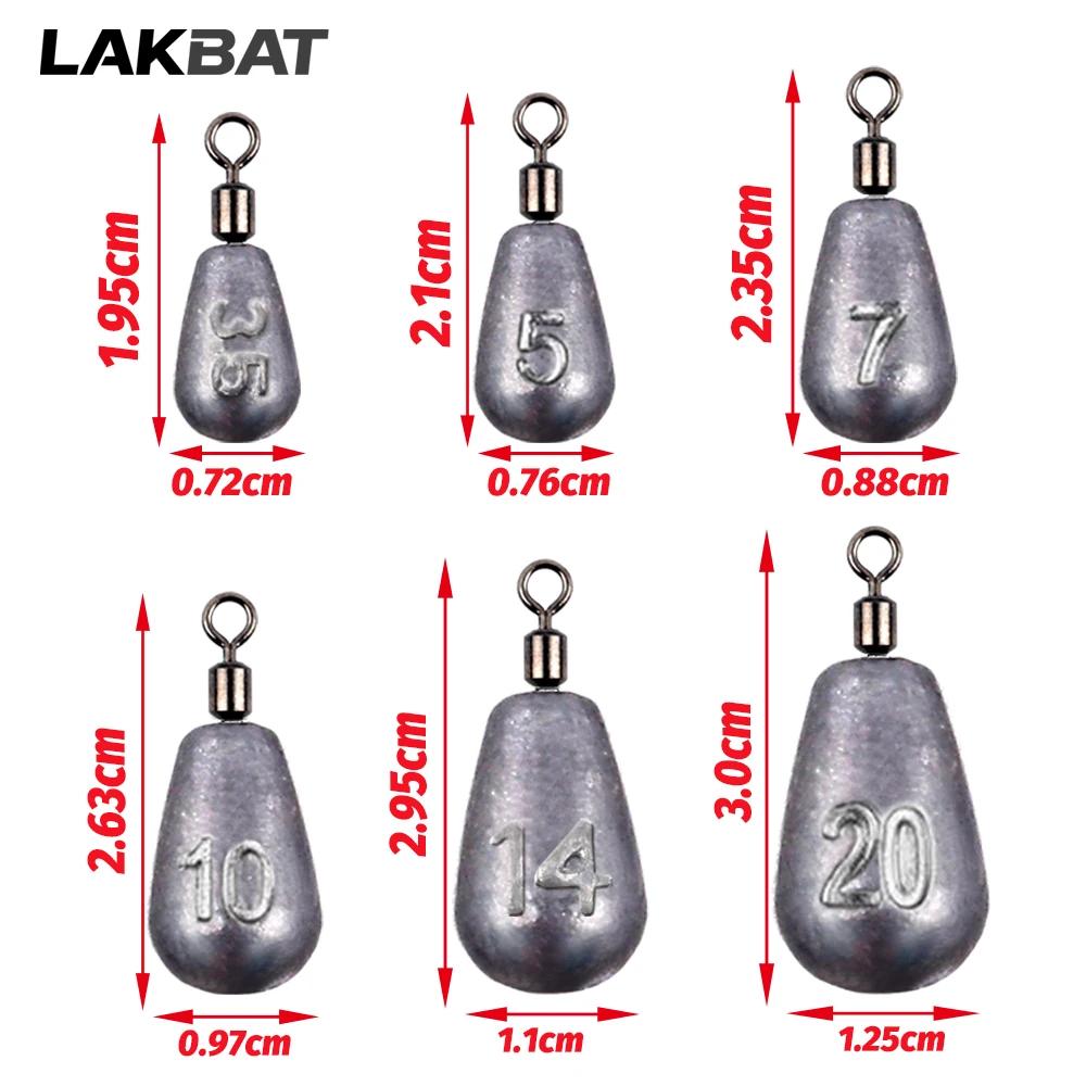 Lot de 10 plombs de pêche goutte d'eau, 3.5g 5g 7g 10g 14g 20g, pour une