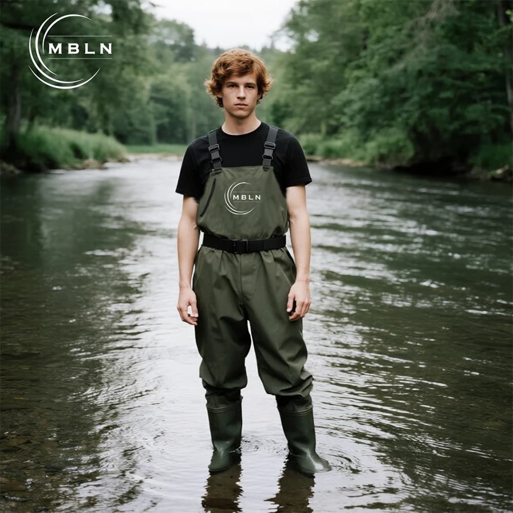 Pantalon de pêche waders PVC étanche respirant avec zip pour la pêche à la mouche et la chasse