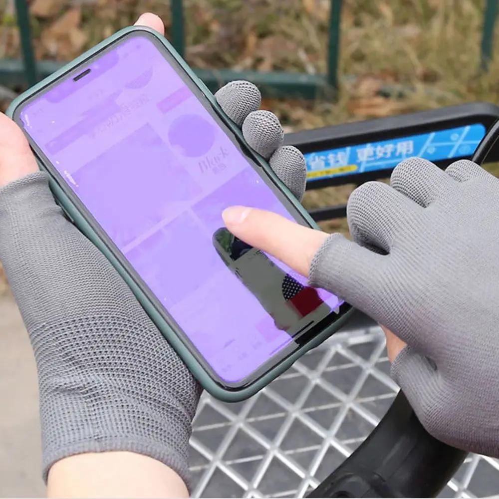 Gants nylon ultra-fins été deux trois doigts cueillette thé pêche travail fingerless protection légère