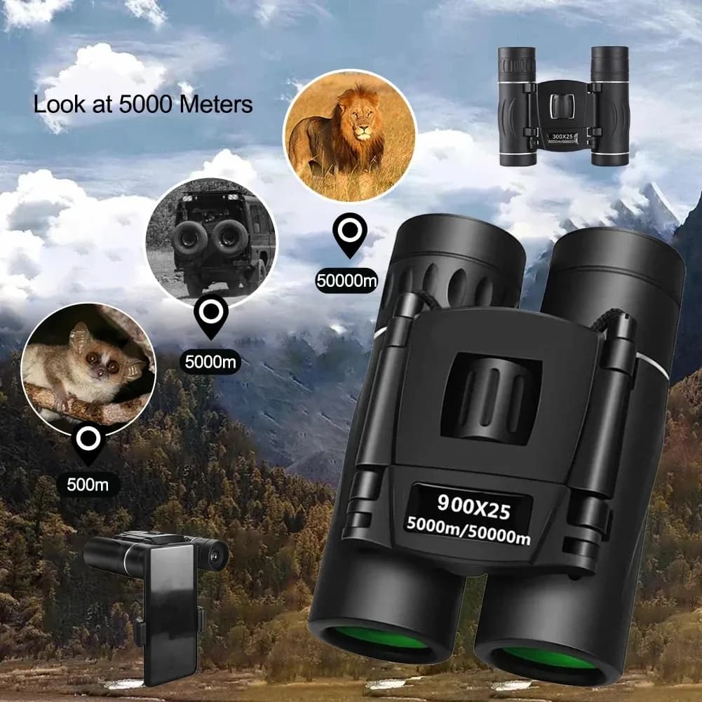 Jumelles puissantes 900x25 BAK4 pour pêche - Vision longue portée par faible luminosité
