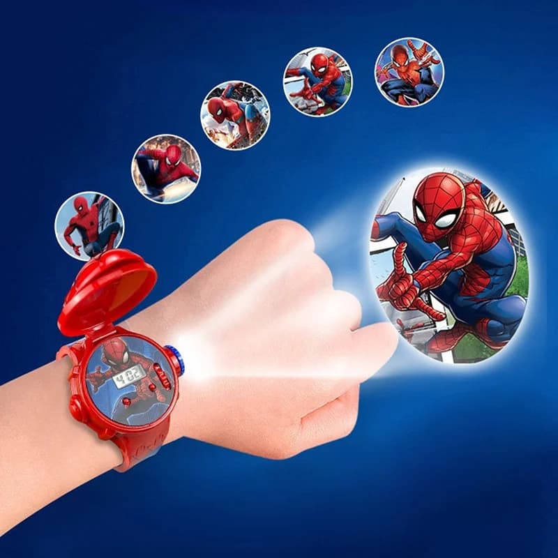 Montre enfant projection Spider-Man Marvel - montre garçon Captain America Iron Man jouet numérique étanche 3Bar