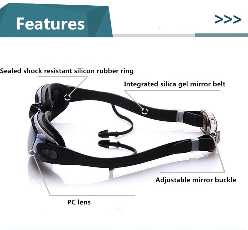 Lunettes de natation professionnelles électroplaquées étanches silicone adultes compétition
