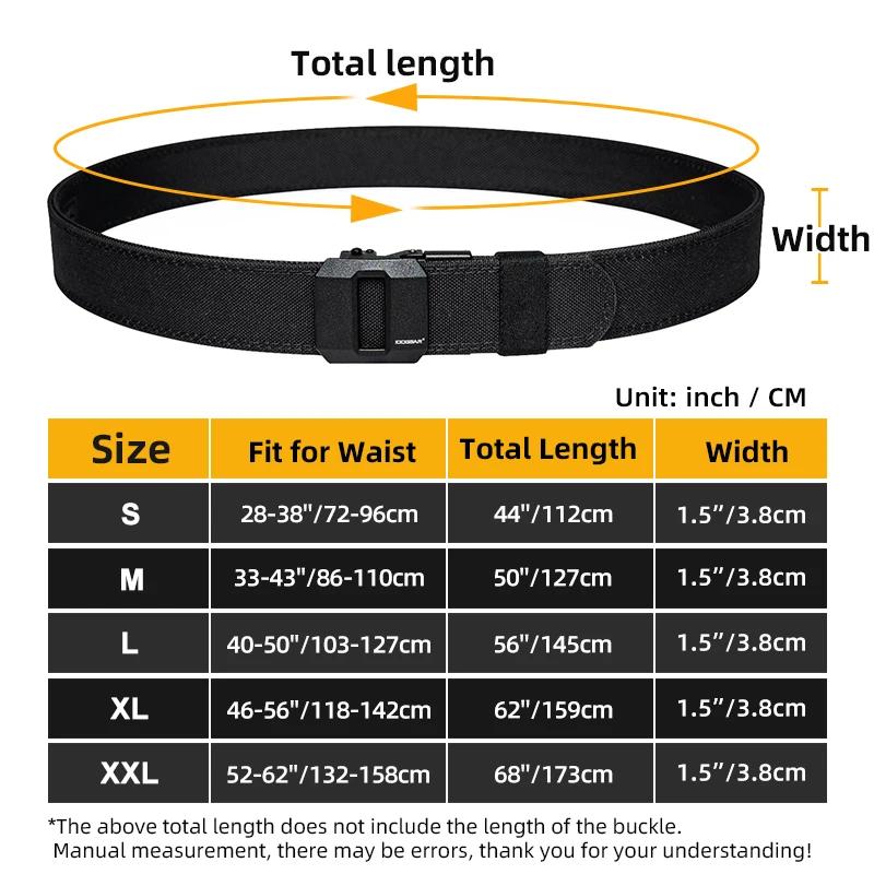 Ceinture tactique rigide IDOGEAR 1.5 pouces avec boucle automatique métal et nylon 1000D pour IPSC