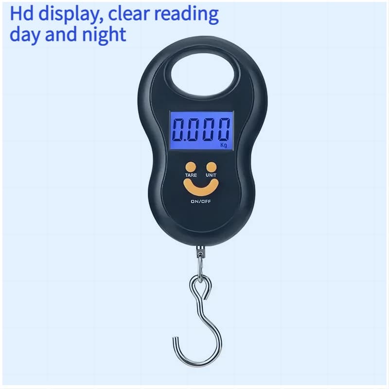 Balance numérique suspendue 50kg précision 10g avec rétroéclairage pour pêche et cuisine