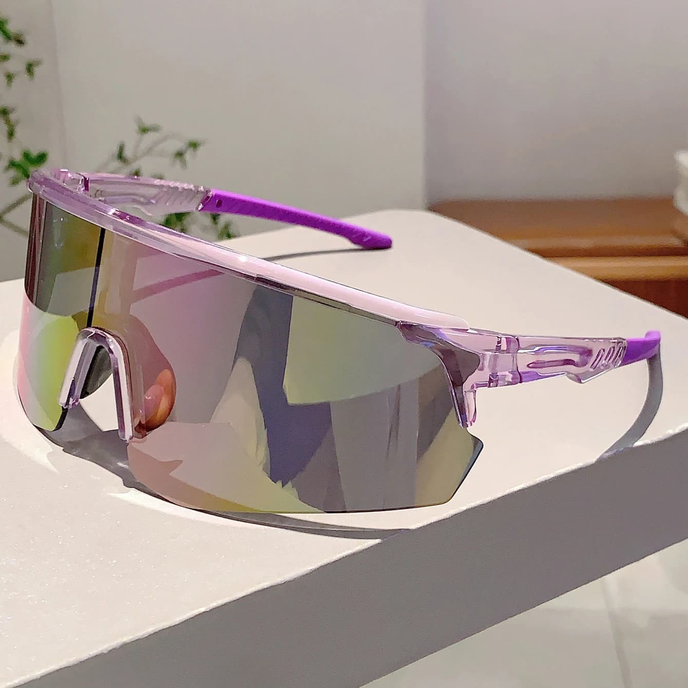 Lunettes de sport semi-rimless surdimensionnées - Protection enveloppante pour pêche et cyclisme