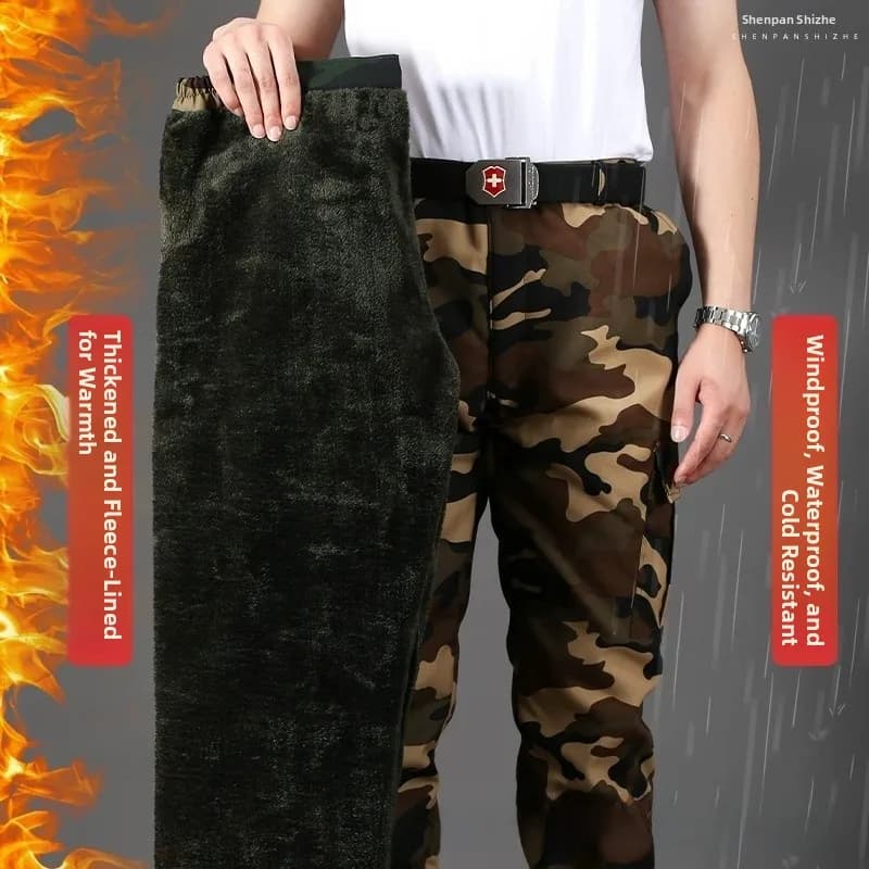 Pantalon travail camouflage épaissi imperméable homme - Vêtements pêche hiver