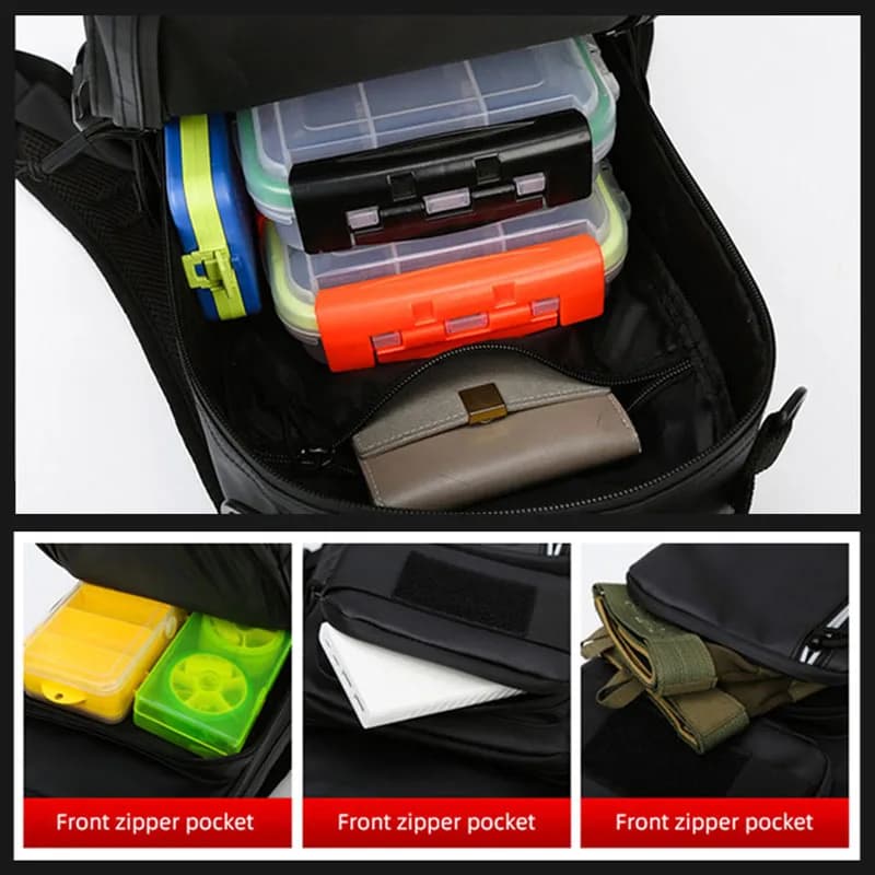 Sac à dos pêche molle étanche multifonction - Randonnée camping voyage avec porte-canne