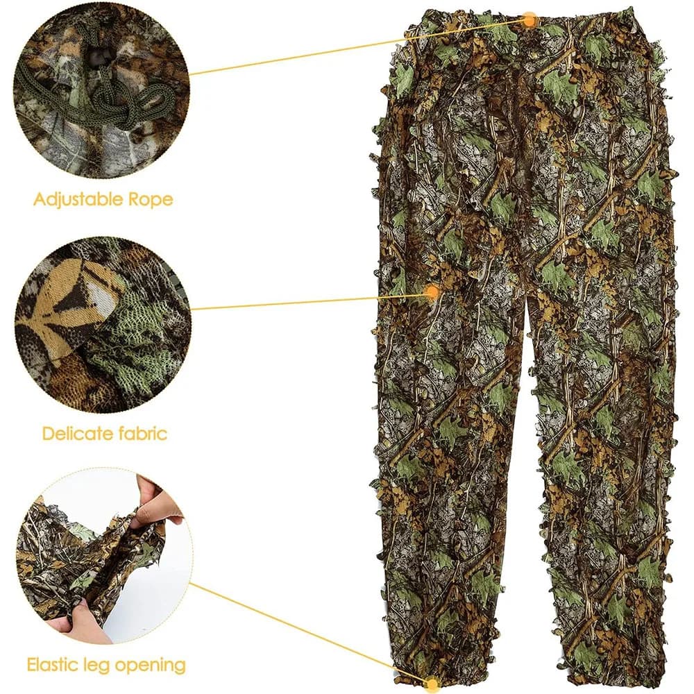 Combinaison ghillie 3D feuilles bionique - Tenue tactique chasse pêche paintball unisexe