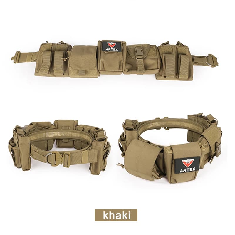 Ceinture tactique 7 en 1 ARTEX avec pochette chargeur - Équipement pêche airsoft polyvalent