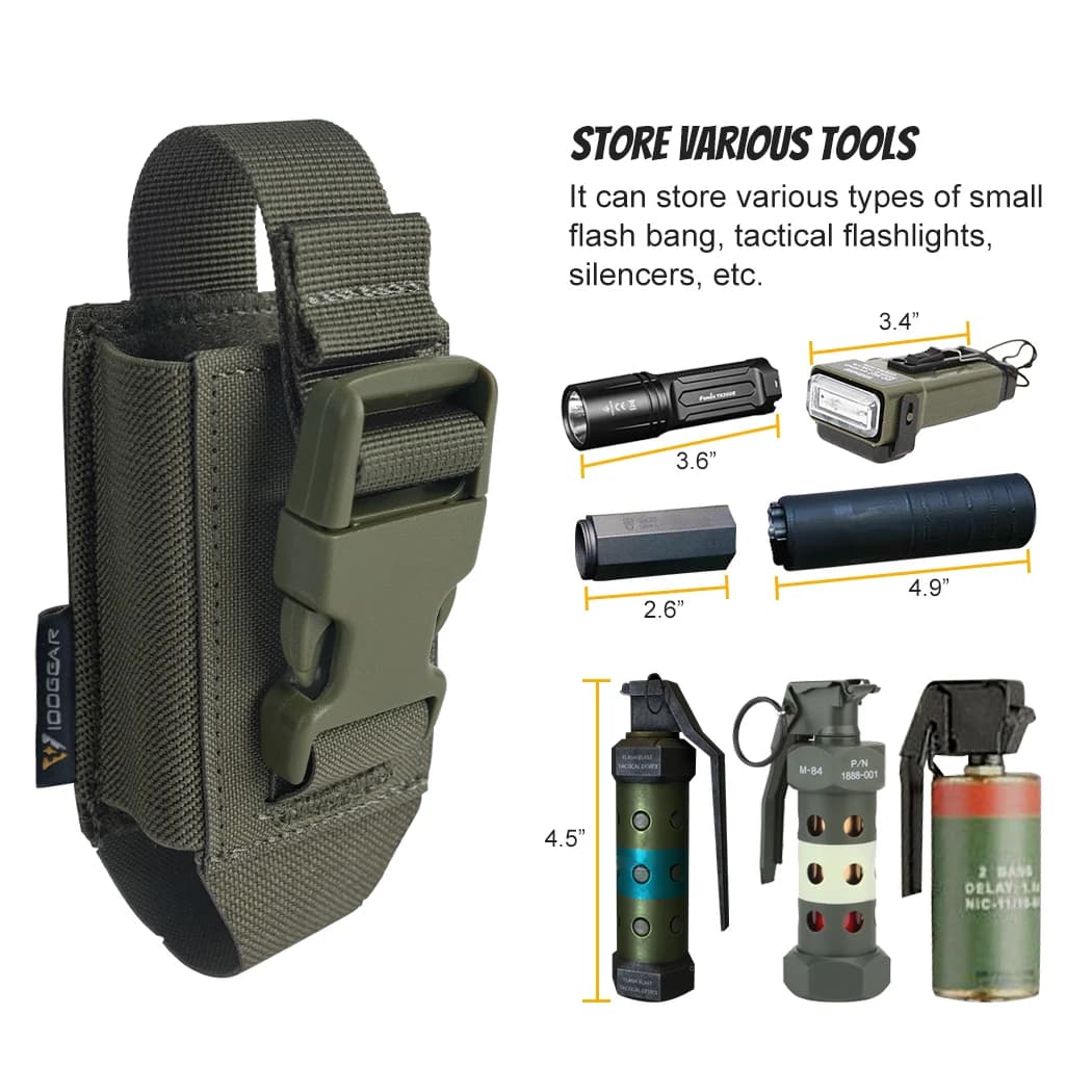 Poche tactique flashbang IDOGEAR 3593 pour pêche - Porte-outils multifonction MOLLE pour équipement
