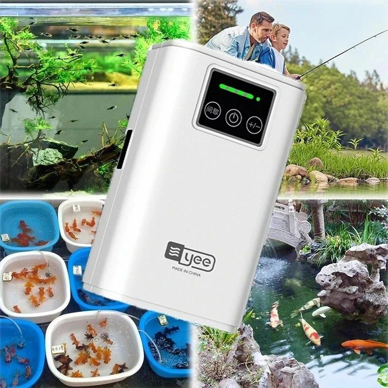 Pompe à oxygène USB pour aquarium - Rechargeable portable silencieuse pour pêche extérieure