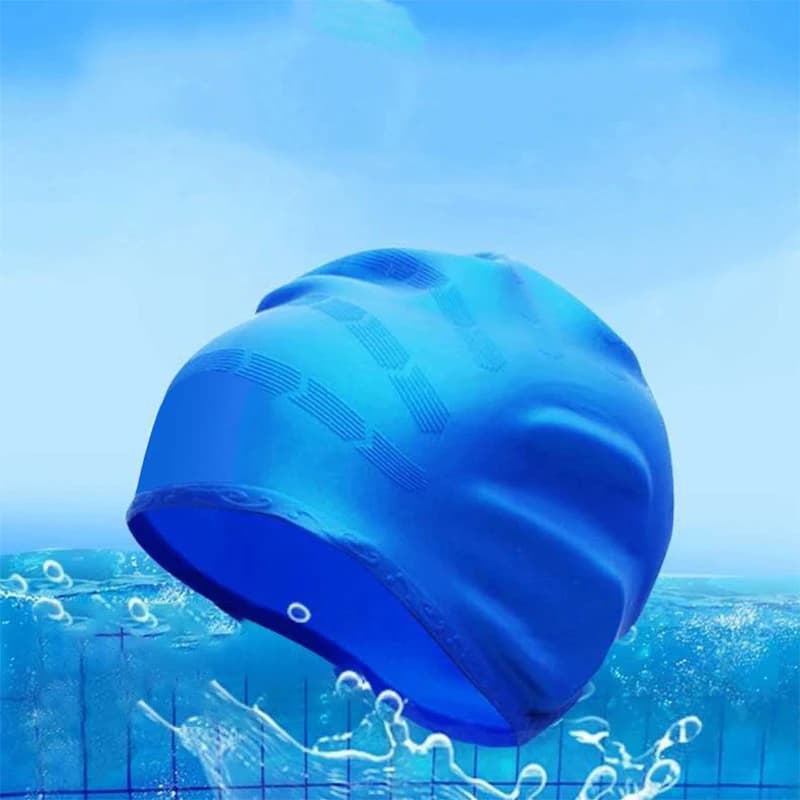 Bonnet de bain silicone professionnel étanche pour hommes et femmes avec protection oreilles et cheveux longs