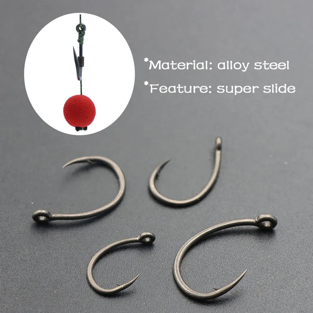 6 hair rigs carpe pré-montés avec hameçon acier allié et ligne tressée pour méthode feeder - Accessoires