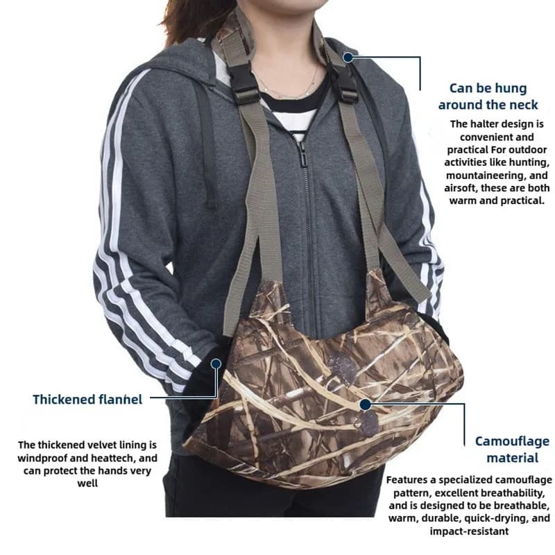 Gants chasse camouflage chauds essentiels outdoor tactiques accrochables pêche