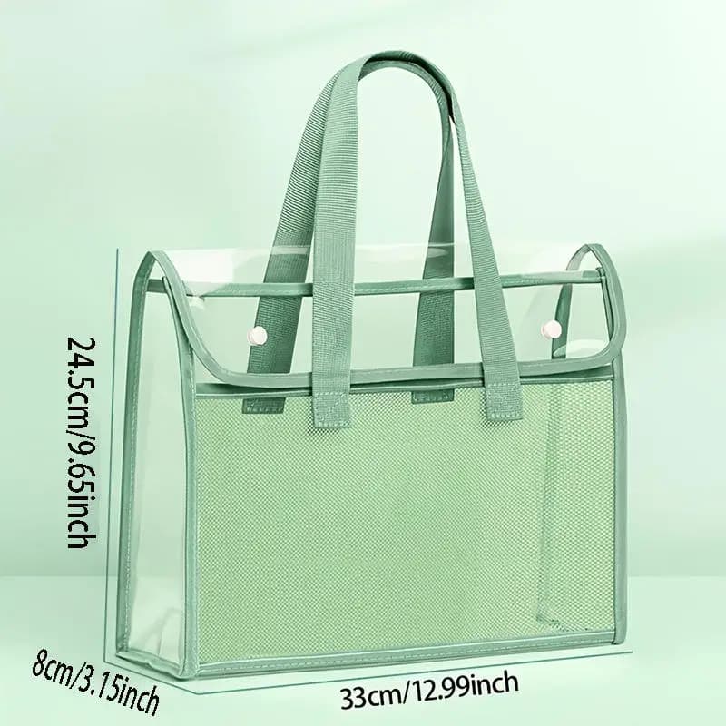 Sac transparent PVC étanche pour école primaire - Stockage copies d'examen et documents scolaires