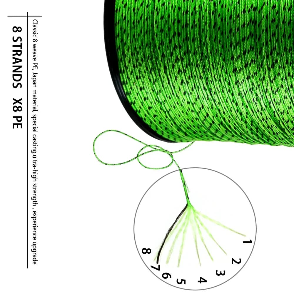 Ligne de pêche tressée JOSBY 8 brins 8X PE multifilament pour carpe truite mer et eau douce