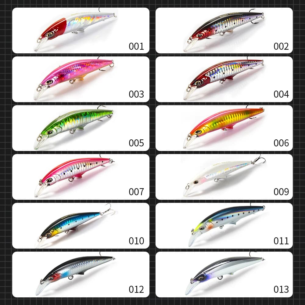 Leurre dur coulant Minnow 95-120mm mer petit swimbait artificiel pêche bar lieu leurres salés