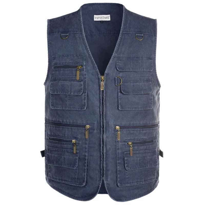Veste de pêche homme 7XL été 16 poches, parka multi-poches coton pour randonnée et extérieur