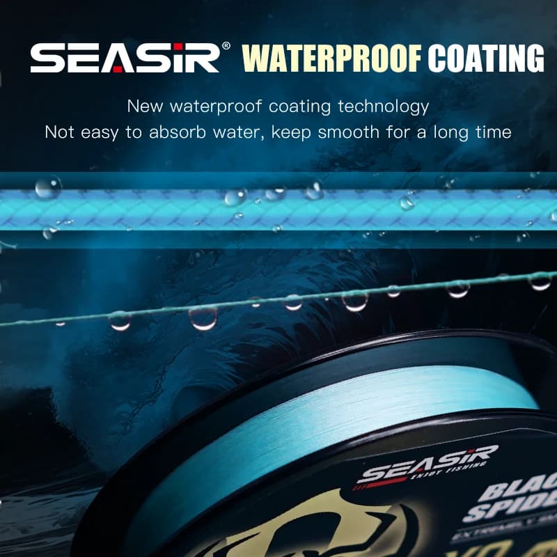 SEASIR P-Series Black Spider PE Line 8 - Ligne tressée 150m 16-46Lb - Multifilament haute résistance améliorée