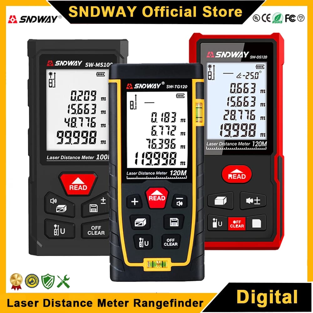 Télémètre laser SNDWAY mini professionnel - Mesure en mètres/pieds/pouces pour pêche
