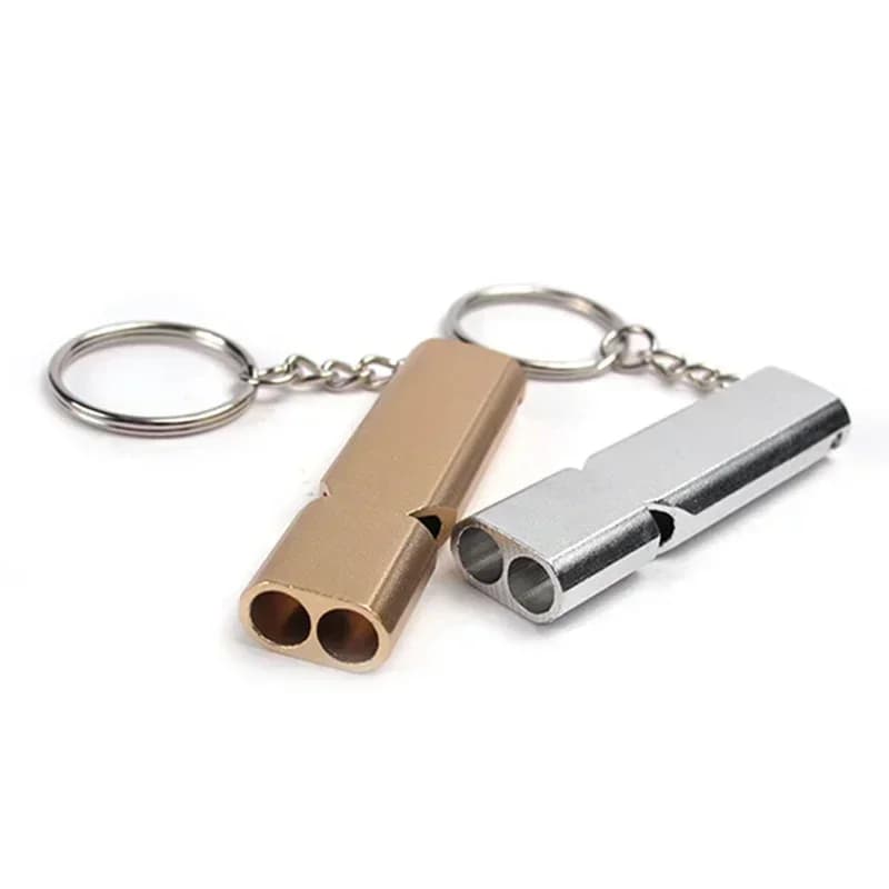 Sifflet EDC aluminium pour survie outdoor - Accessoire clé pêche randonnée camping décibels élevés