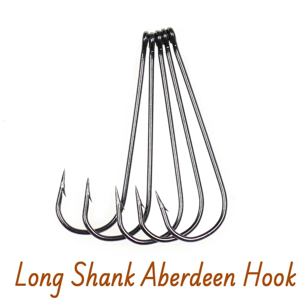 50 hameçons Aberdeen longue tige #16 à 3/0 pour Sabiki Rig et pêche à la mouche