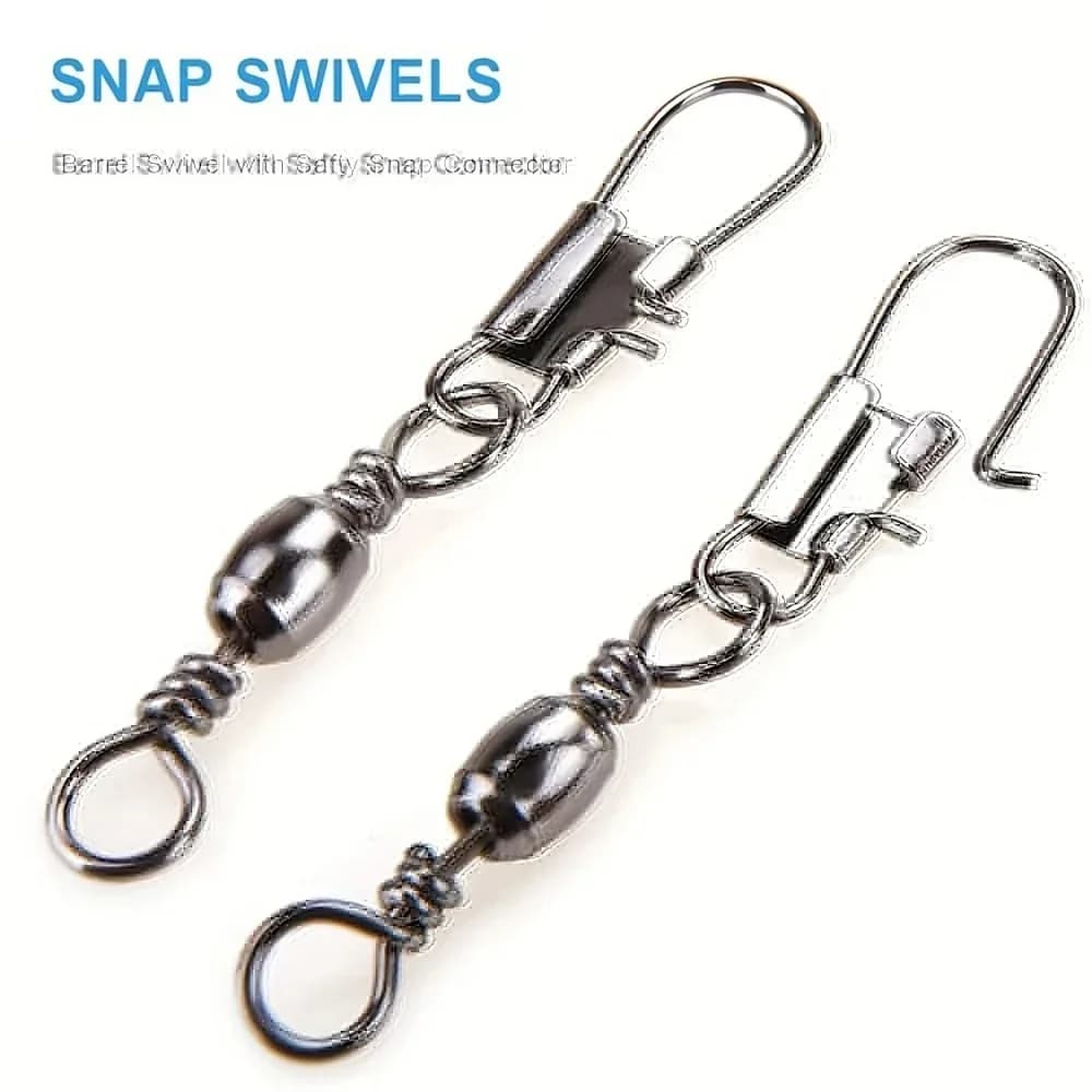 10/30/50 Connecteurs Rapides Lock Clips Fishhook Rolling Swivel Accessoires Pêche Sport Outils
