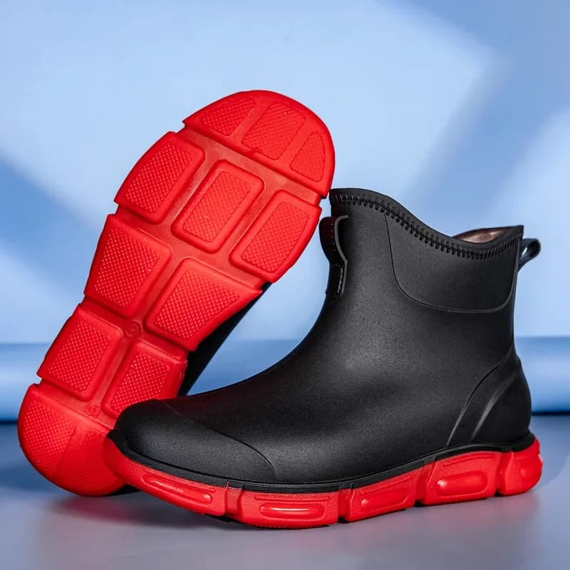 Bottes de pluie homme style coréen color block antidérapantes pour pêche chantier cuisine