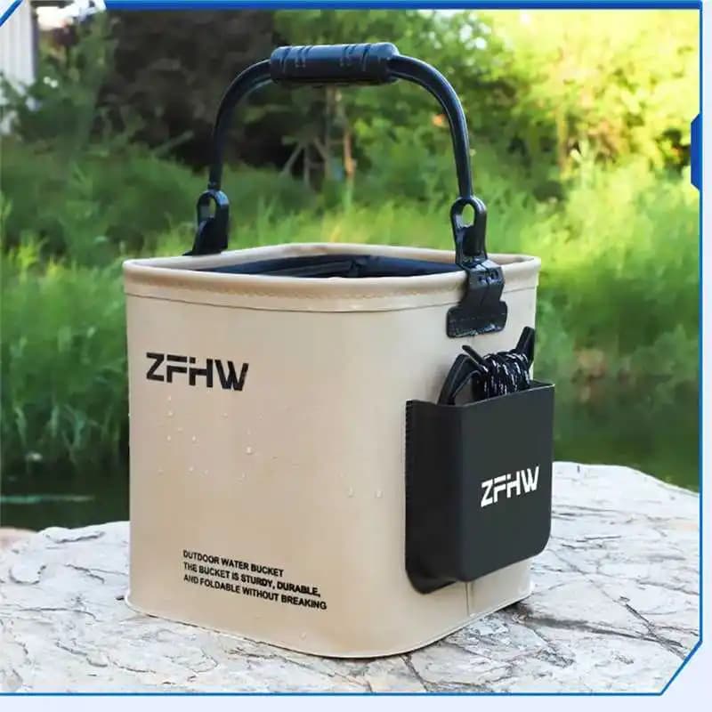 Seau de rangement pêche tout-en-un - Boîte à accessoires et matériel de pêche portable pour pêcheurs