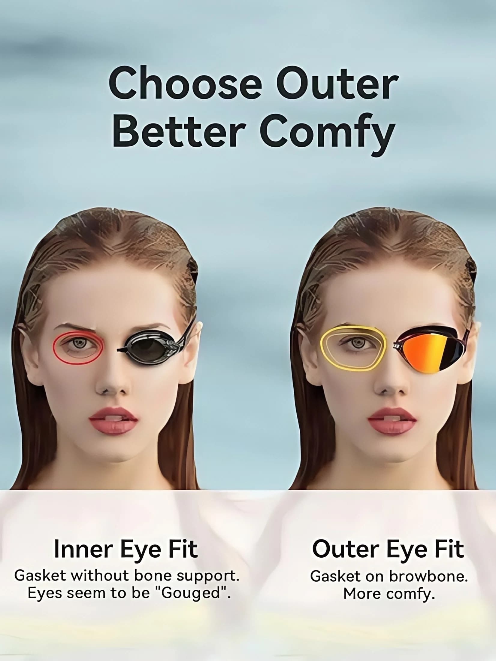 Nouvelles lunettes de natation silicone mode vision haute définition anti-buée UV - Qualité premium