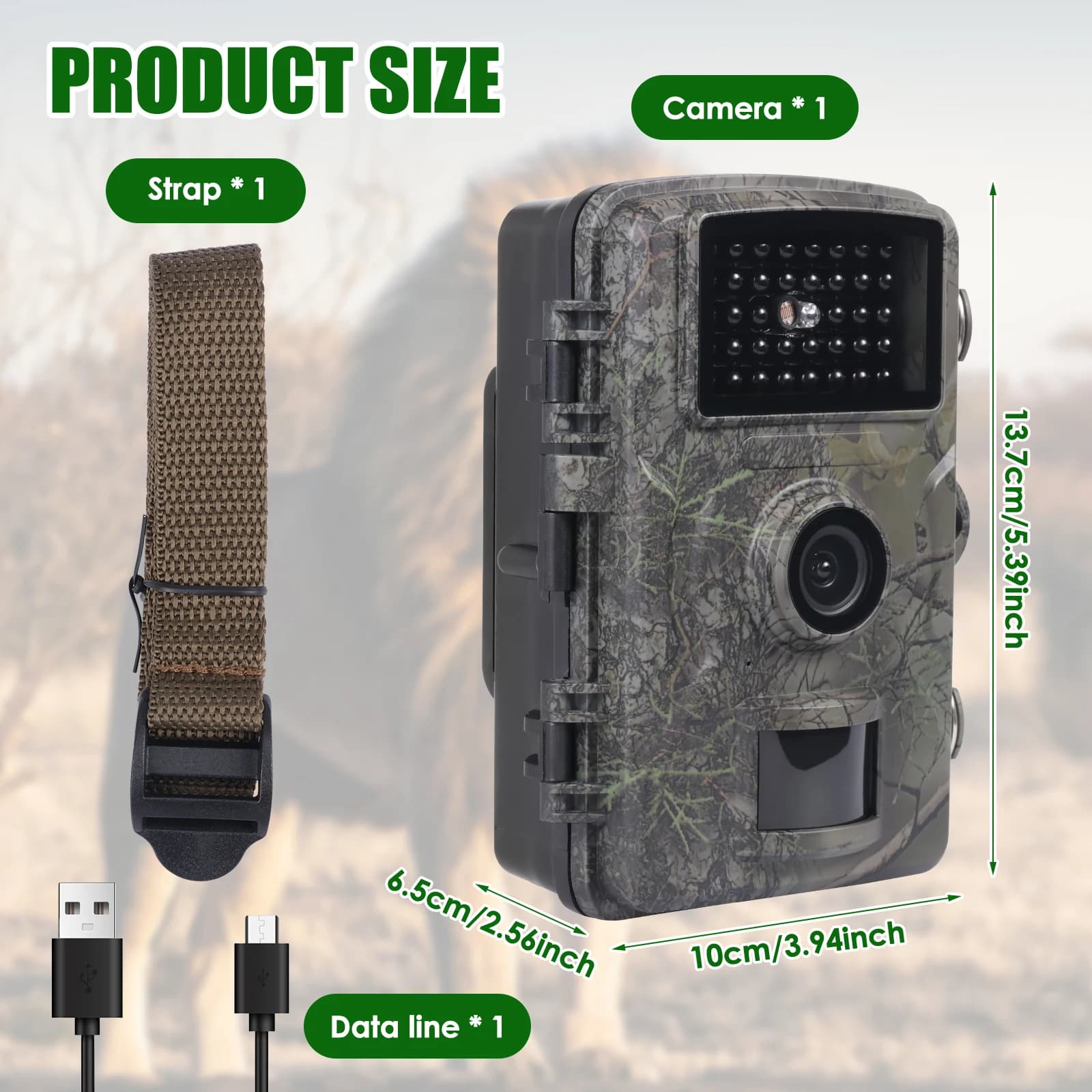 Mini caméra de chasse infrarouge IP66 étanche avec suivi de mouvement - Piège photo compact