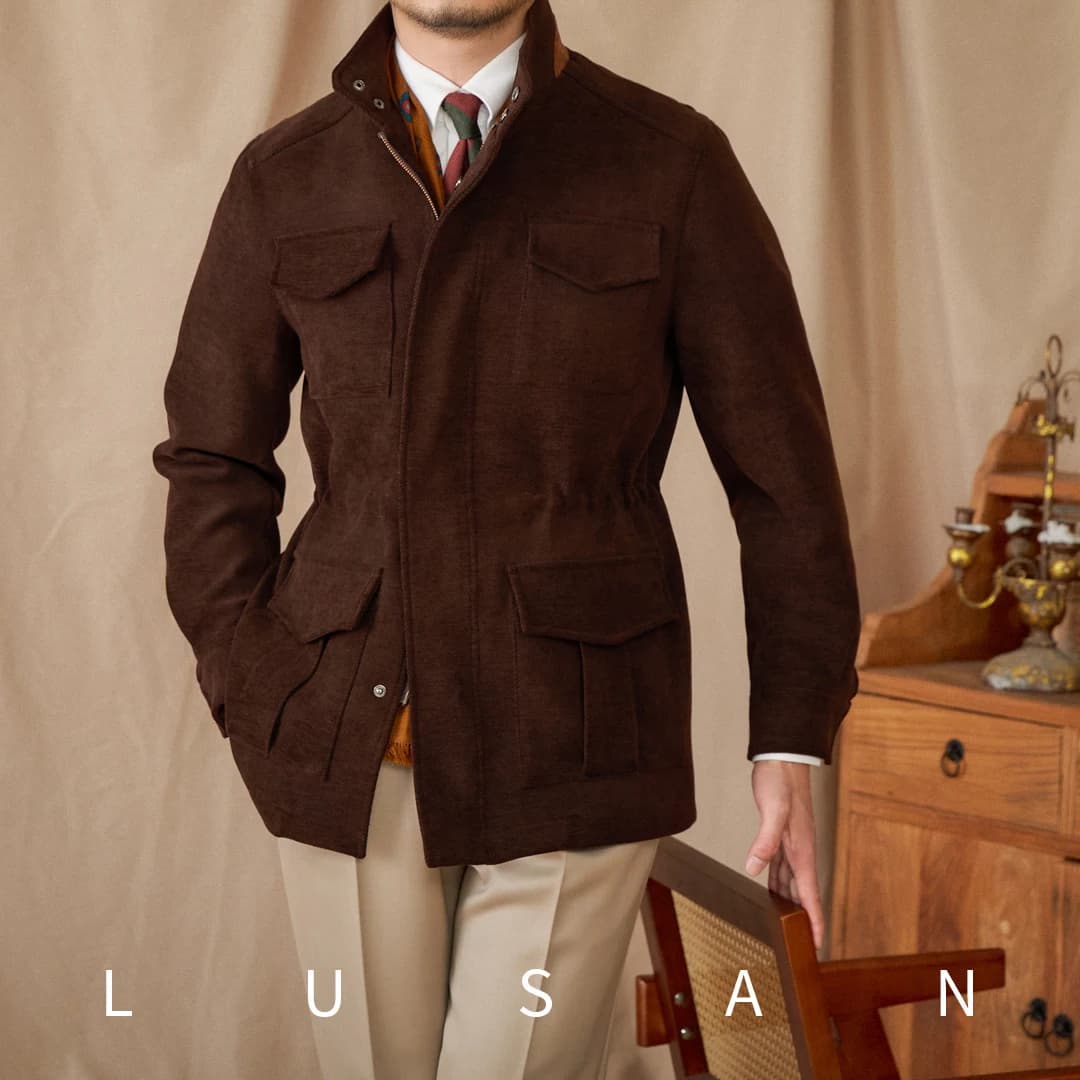 Veste M65 élastique pêche outdoor - Multi-poches vintage khaki - Veste de chasse automne hiver