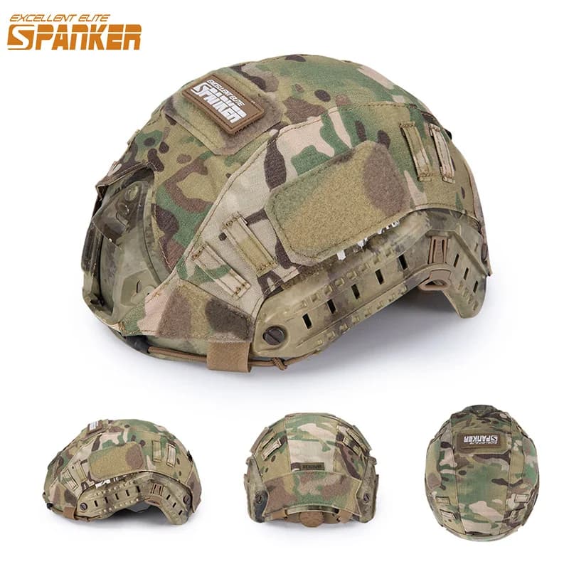 Housse tissu camouflage pour casque pêche - Accessoire airsoft adaptable pêche sportive extérieure