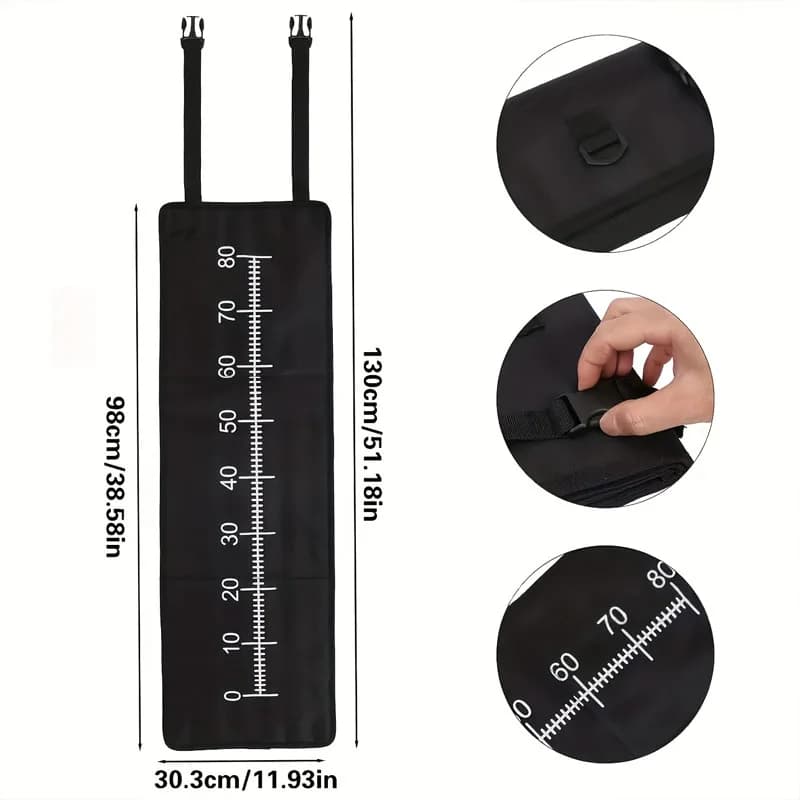 Tapis pêche avec mètre ruban pliable durable - Tapis réception carpe truite débutants pratique