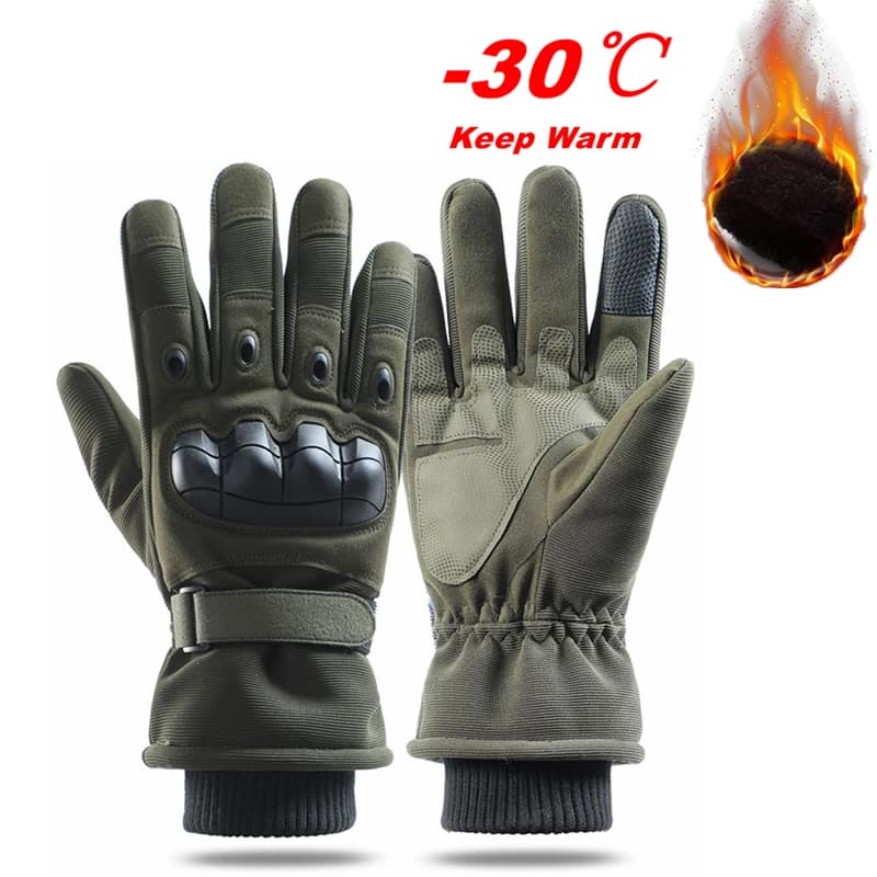 Gants tactiques hiver chauds écran tactile pêche ski chasse protection extérieure hommes
