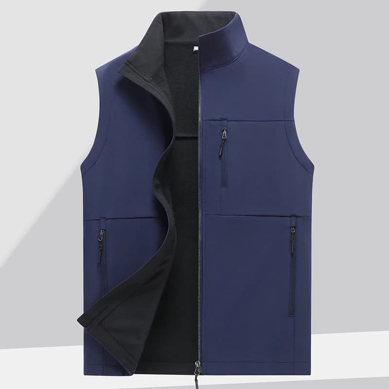 Veste polaire homme sans manches imperméable et coupe-vent pour running et travail hiver