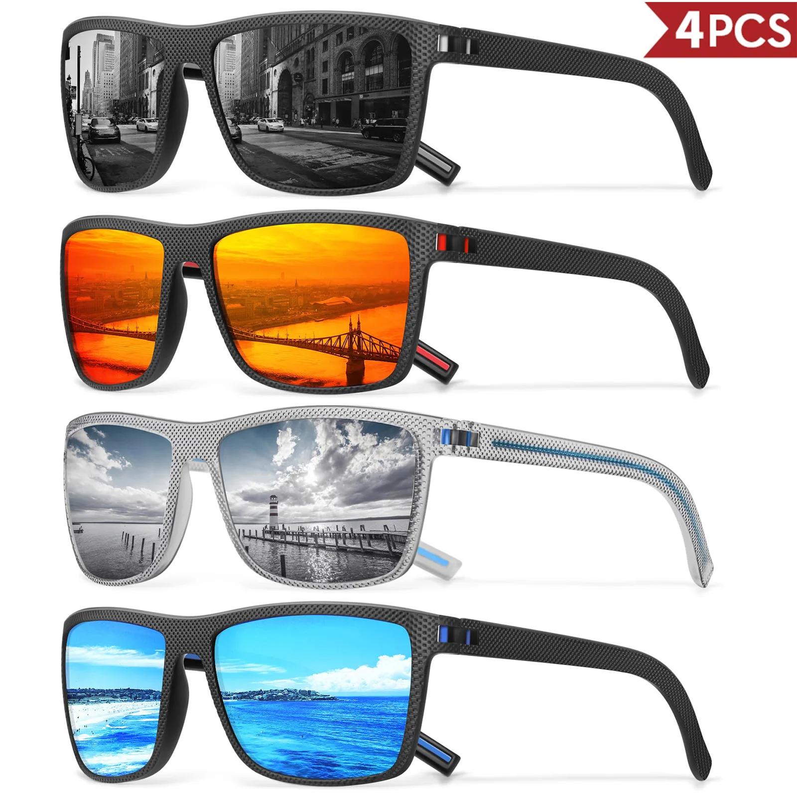 Pack 3-4 lunettes polarisées colorées designer pour pêche conduite sports outdoor - Homme Femme UV400