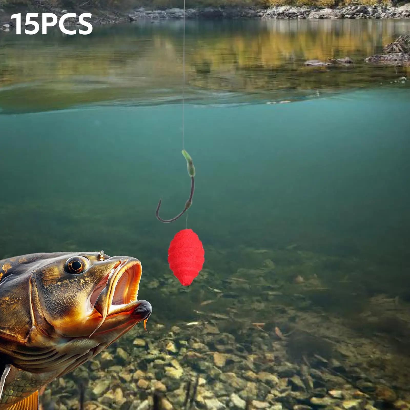 Kit simulation boilies flottants résistants aux UV pour pêche truite brochet en eau douce et eau salée