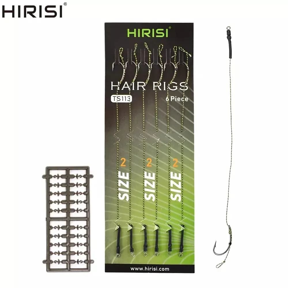 Hirisi 6 Pièces Montages Prêts à Pêcher Carpe - Rigs Terminaux Équipement Pêche TS113 Professionnel