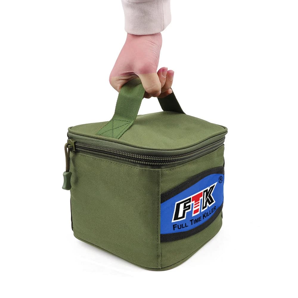 Sac de rangement moulinet pêche FTK en toile Oxford, étui portatif étanche accessoires pêche