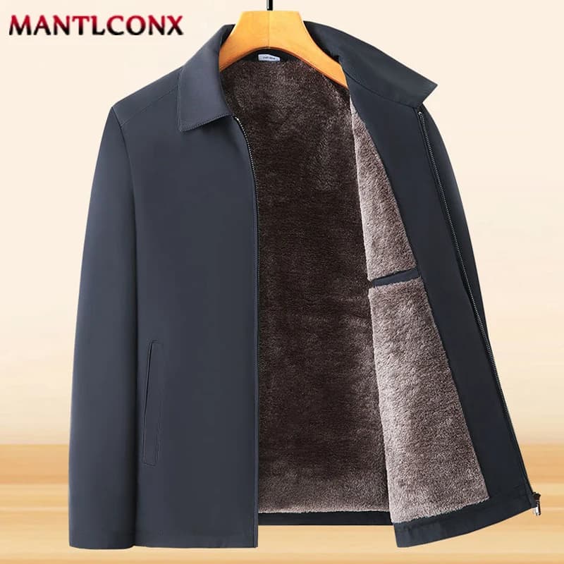 Veste polaire épaisse homme coupe-vent hiver automne blazer chaud manteau décontracté affaires